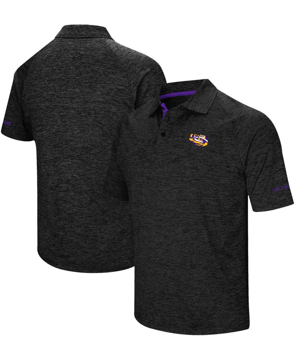 Mens Colosseum Black Lsu Tigers Down Swing Polo Shirt Product Image