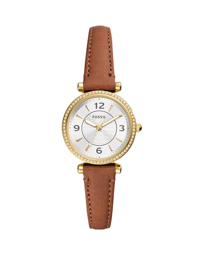 Fossil Womens Carlie Sport Mini Three Hand, Gold Tone Stainless Steel Bracelet Watch 28mm Product Image