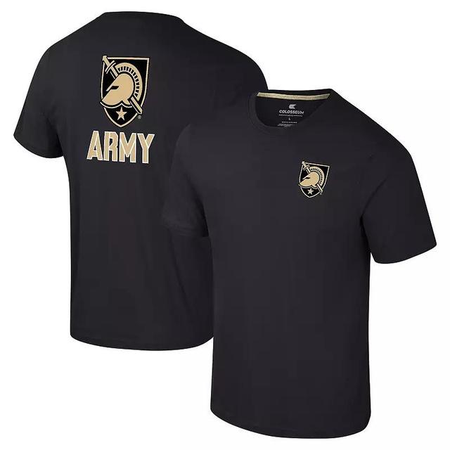 Mens Colosseum Black Army Black Knights Logo Lockup 2-Hit Active Blend T-Shirt Product Image