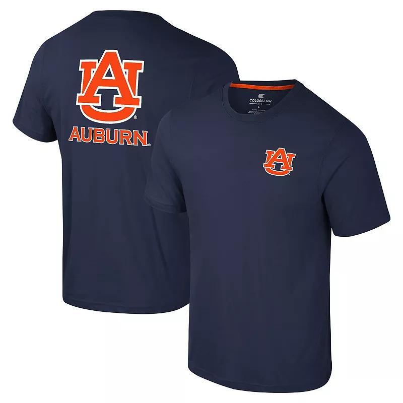 Mens Colosseum Auburn Tigers Logo Lockup 2-Hit Active Blend T-Shirt Blue Product Image