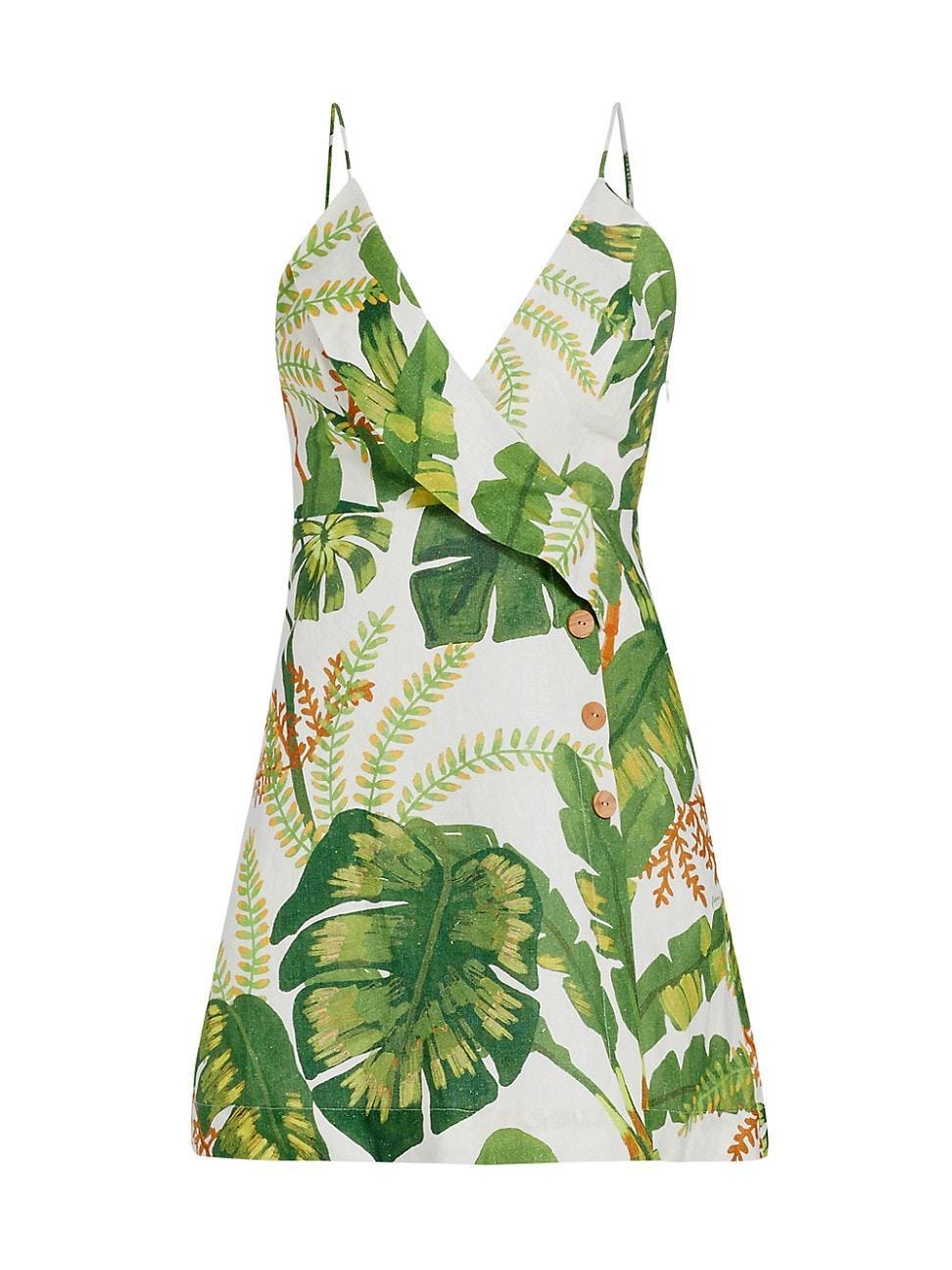 Womens Tropical Forest Ruffle Minidress Product Image