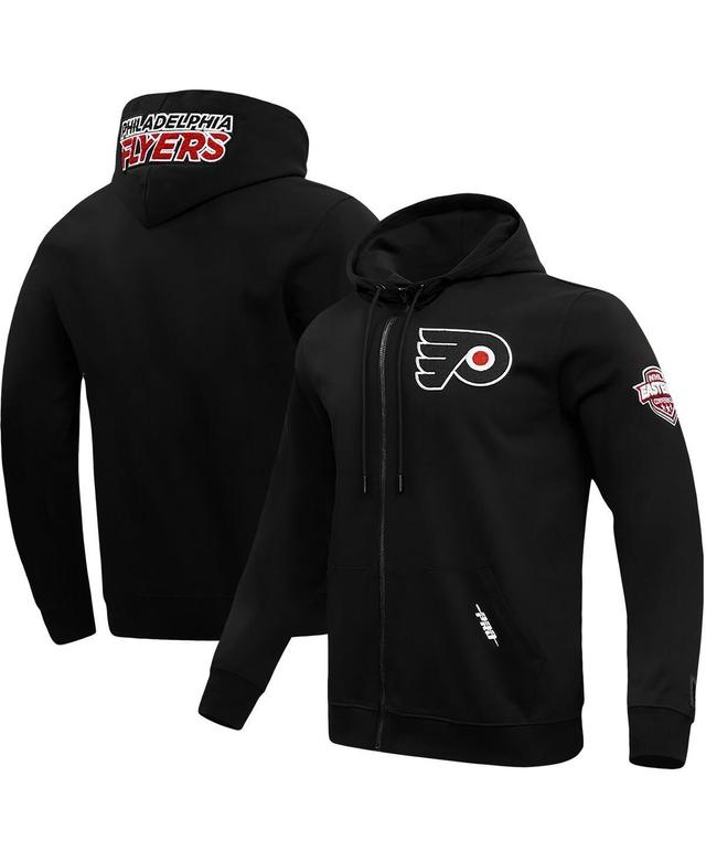 Mens Pro Standard Black Philadelphia Flyers Classic Chenille Full-Zip Hoodie Jacket Product Image