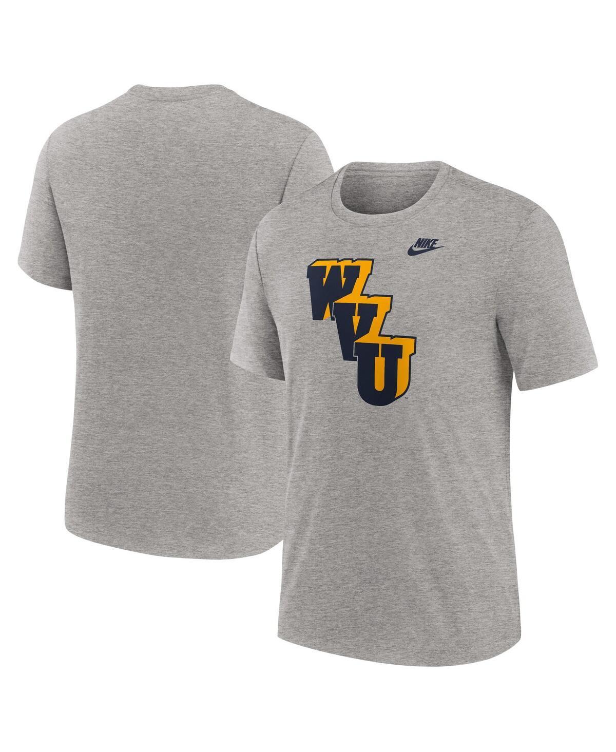 Nike Mens Heather Gray West Virginia Mountaineers Blitz Evergreen Legacy Primary Tri-Blend T-Shirt Product Image