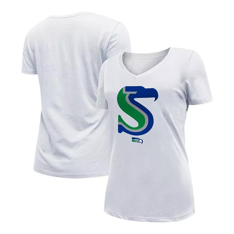 Womens New Era Seattle Seahawks City Originals V-Neck T-Shirt Product Image