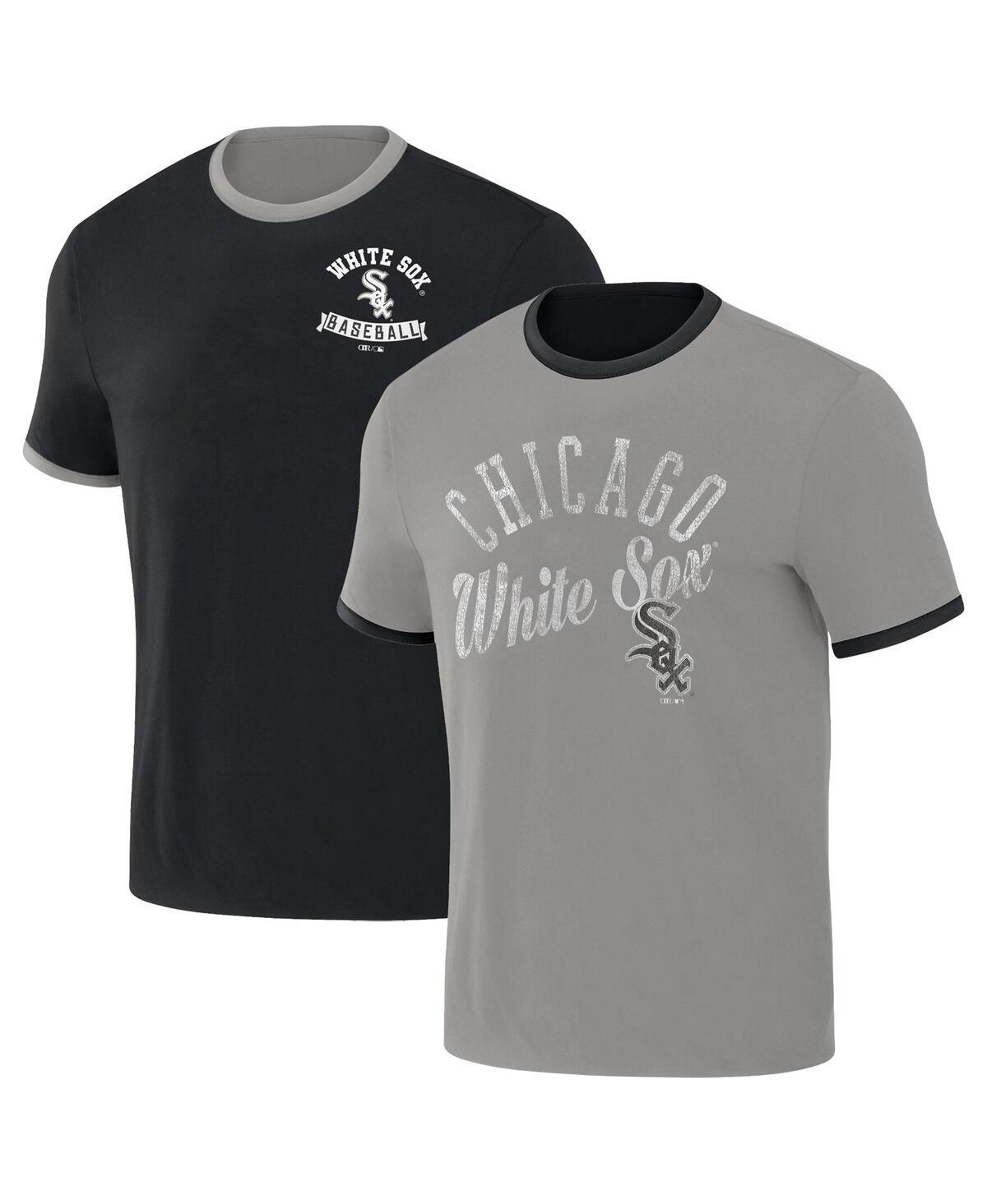 Mens Darius Rucker Collection by Fanatics Black Distressed Chicago White Sox Two-Way Ringer Reversible T-shirt - Black Product Image