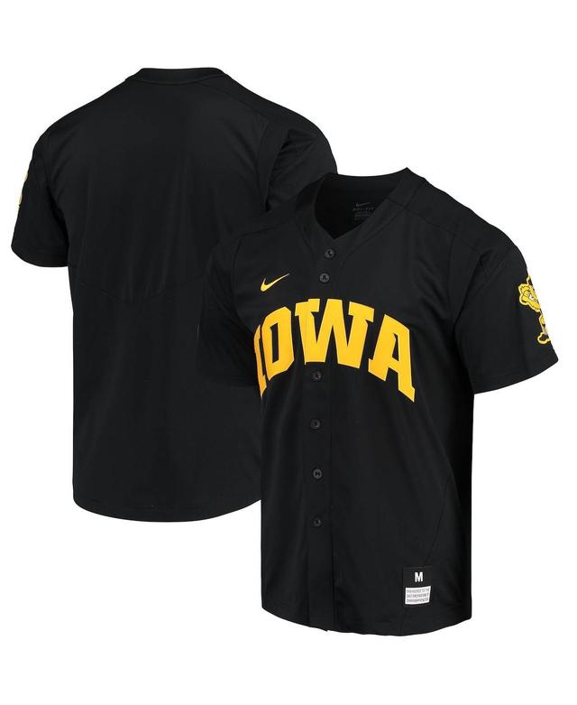 Mens Nike Black Iowa Hawkeyes Replica Vapor Elite Full-Button Baseball Jersey - Black Product Image