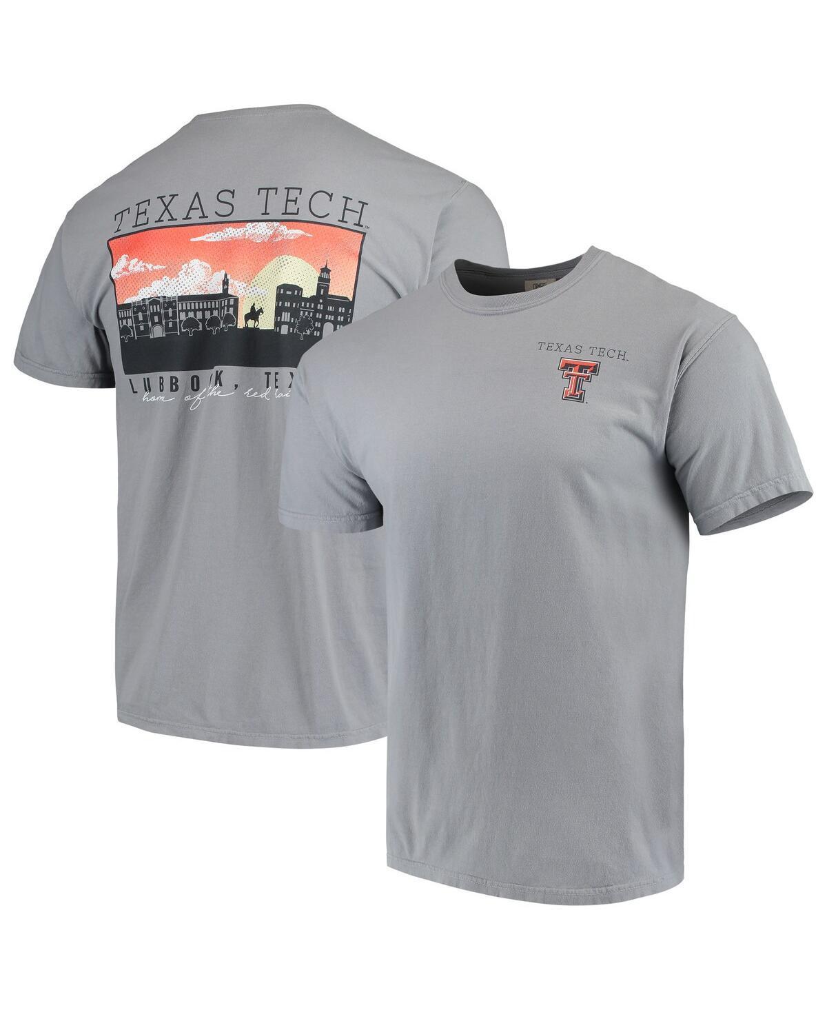 Mens Gray Texas Tech Red Raiders Team Comfort Colors Campus Scenery T-Shirt Product Image