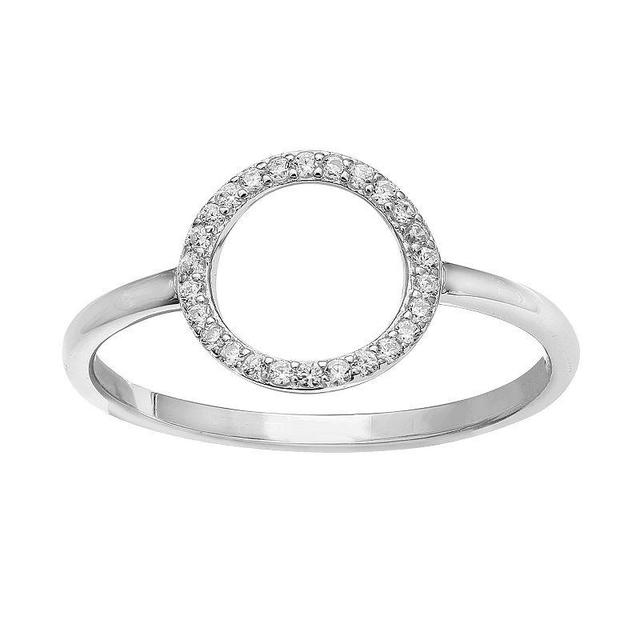 PRIMROSE Sterling Silver Cubic Zirconia Open Circle Band Ring, Womens Product Image