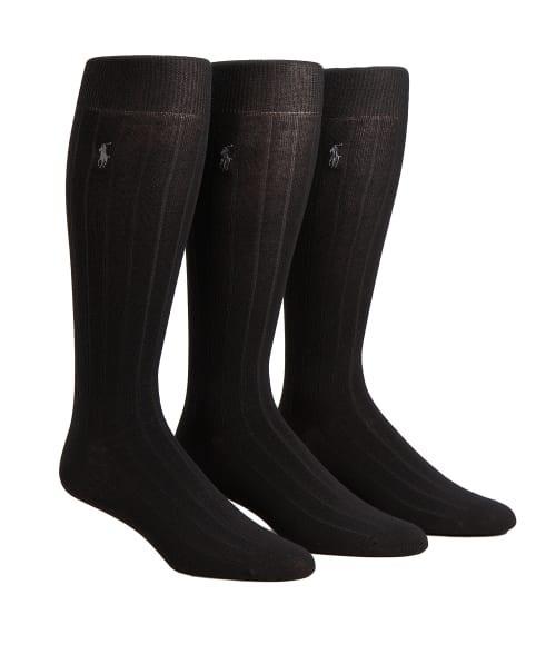 Polo Ralph Lauren Ribbed Over-the-Calf Socks 3-Pack Product Image