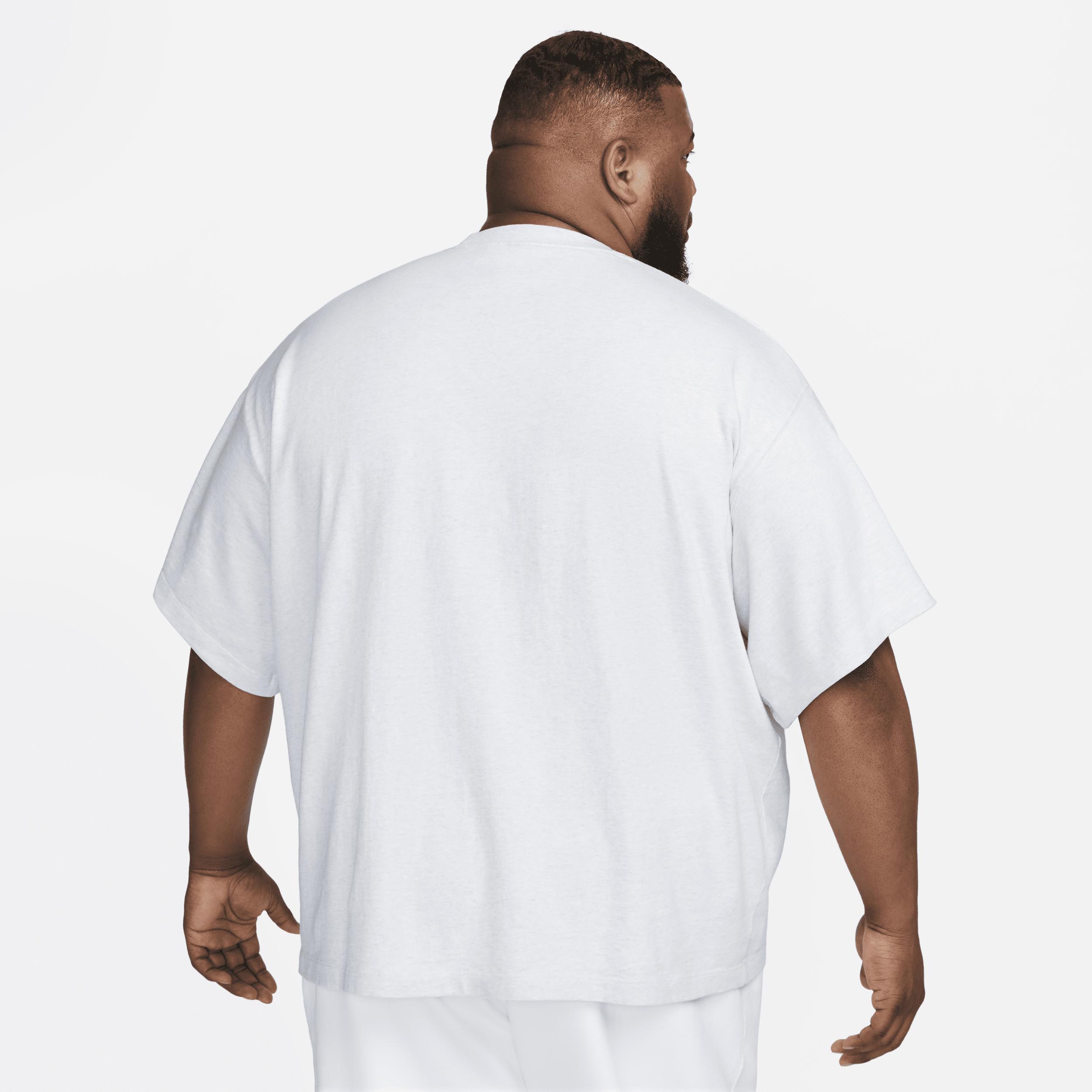 Nike Mens Nike Solo Swoosh Short Sleeve Heavyweight Top - Mens Birch Heather/White Product Image