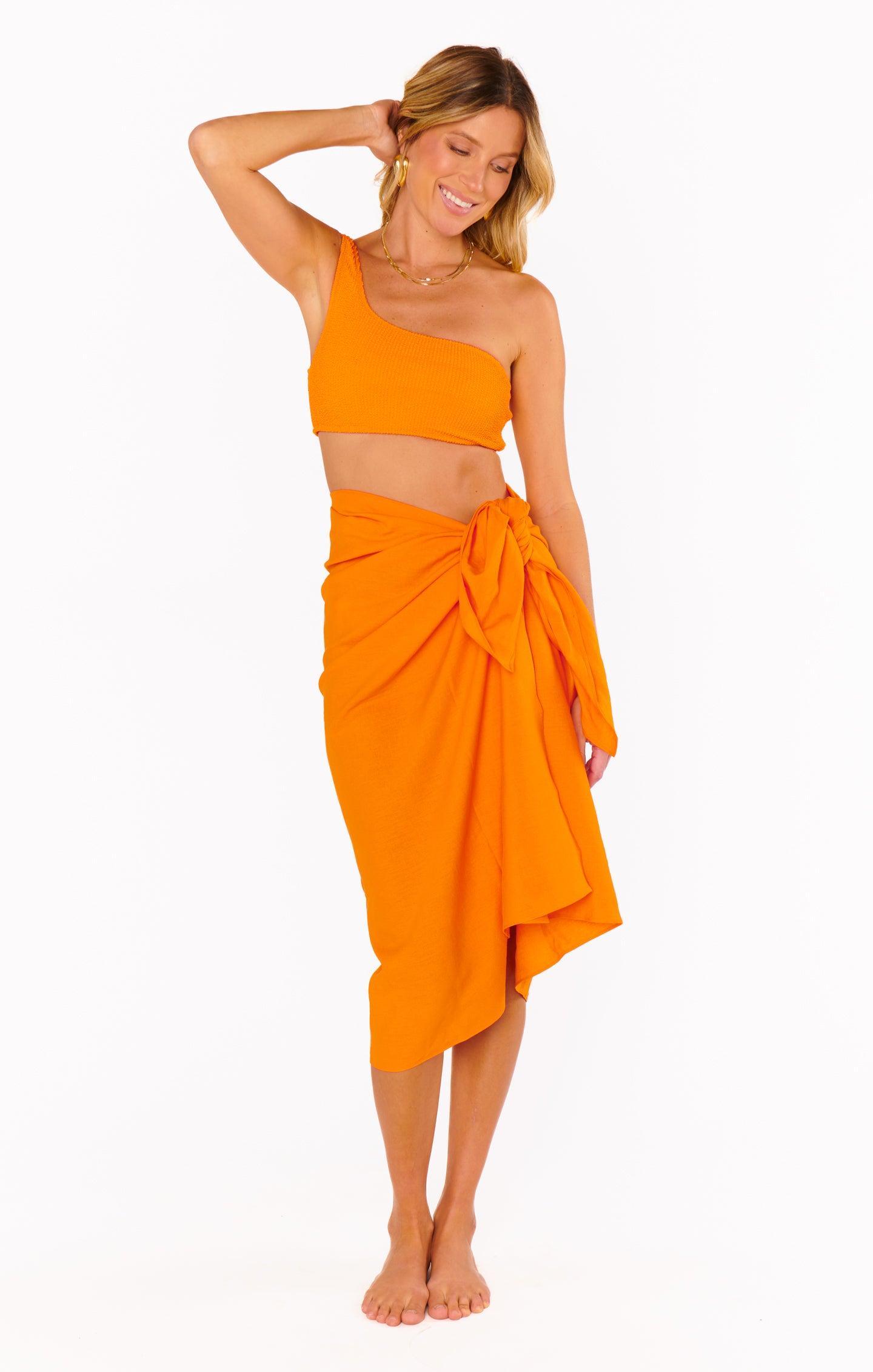 Kiran Sarong ~ Orange Linen Product Image