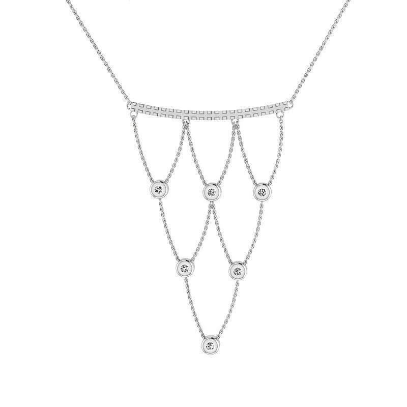 Sterling Silver Diamond Accent Chandelier Necklace, Womens Product Image