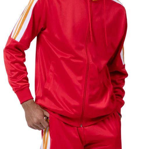 Men's Track Suit with Hood in Red Male Product Image