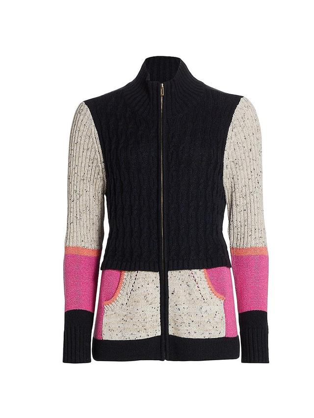 Womens Fireside Zip-Up Cardigan - Black Multi - Size XS Product Image