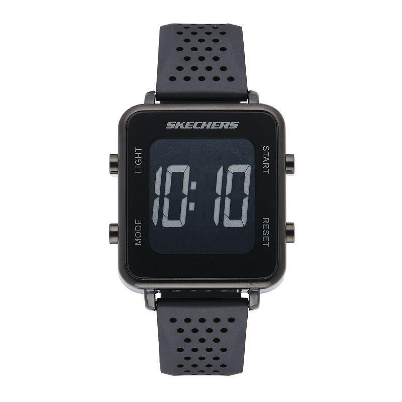 Skechers Mens Naylor Digital, Black-Tone Alloy Watch - Black Product Image