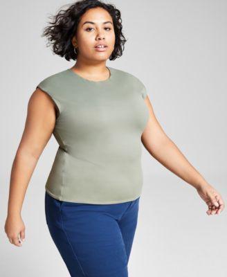 Trendy Plus Size Second-Skin Muscle T-Shirt, Created for Macy's  Product Image