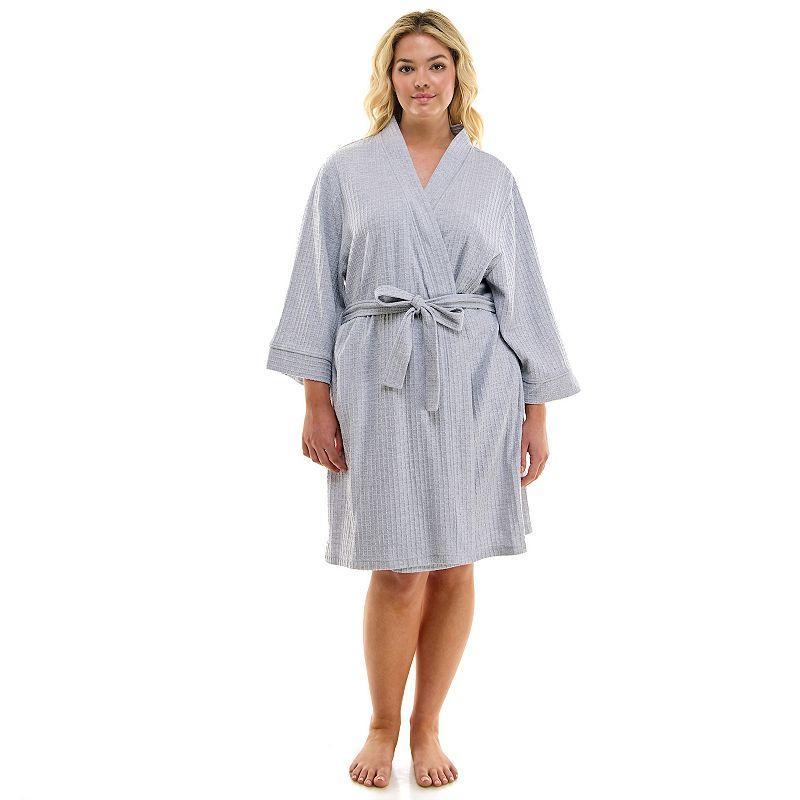 Plus Size Croft & Barrow Kimono Robe, Womens Brt Blue Product Image