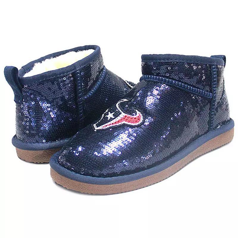 Womens Cuce Houston Texans Sequin Ankle Boots Blue Product Image