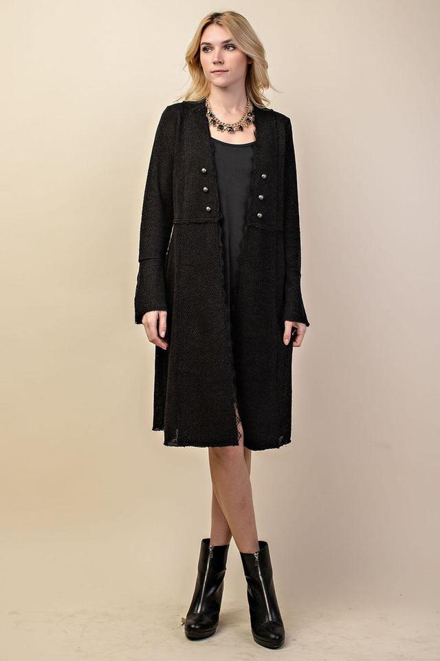 Knit Long Jacket With Buttons Product Image