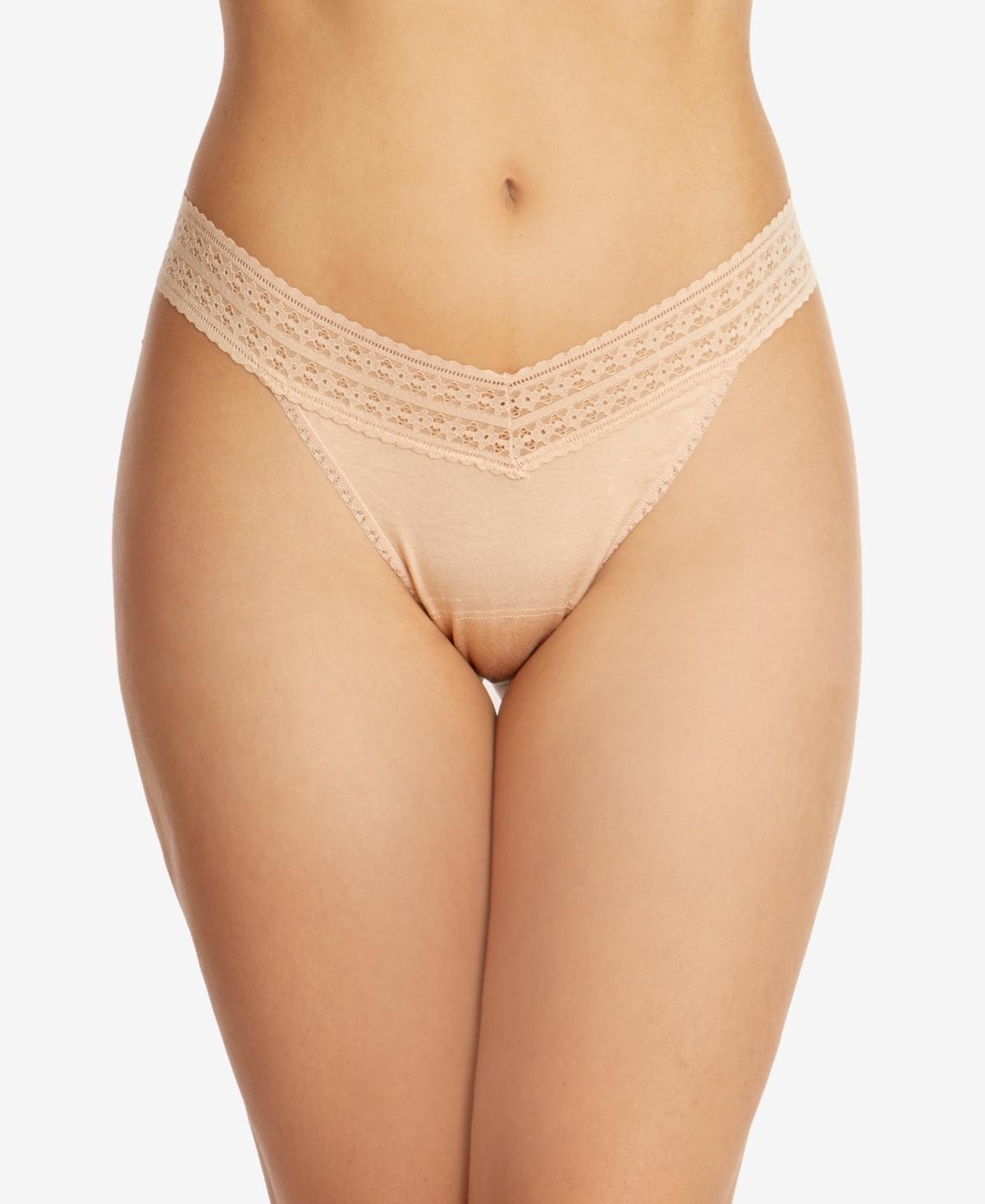 Hanky Panky Dream Lace Trim Modal Original Rise Thong Product Image