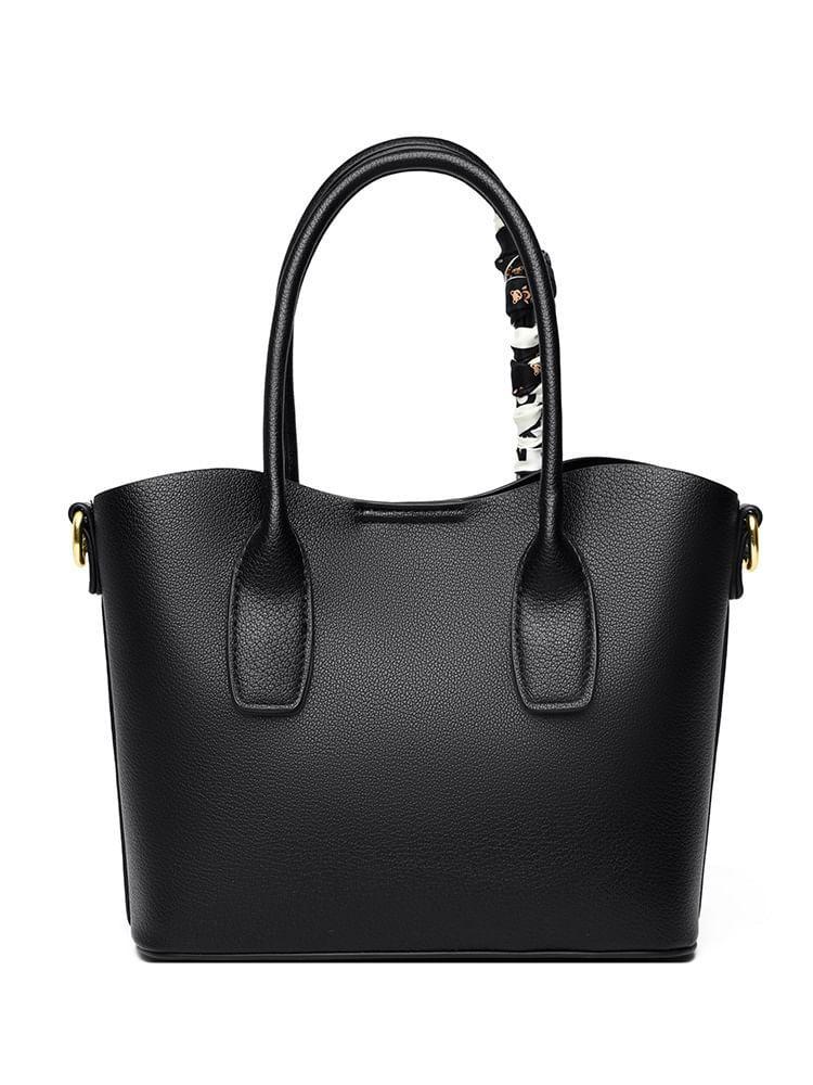 Genuine Leather Top Handle Bucket Bag Product Image