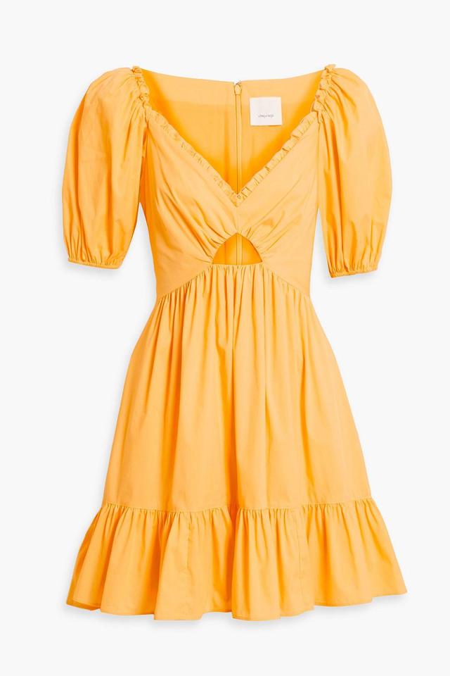 Kayla Cutout Cotton-blend Broadcloth Mini Dress In Marigold Product Image