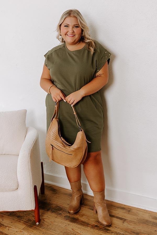 Casual Couture Mini Dress in Olive Curves Product Image