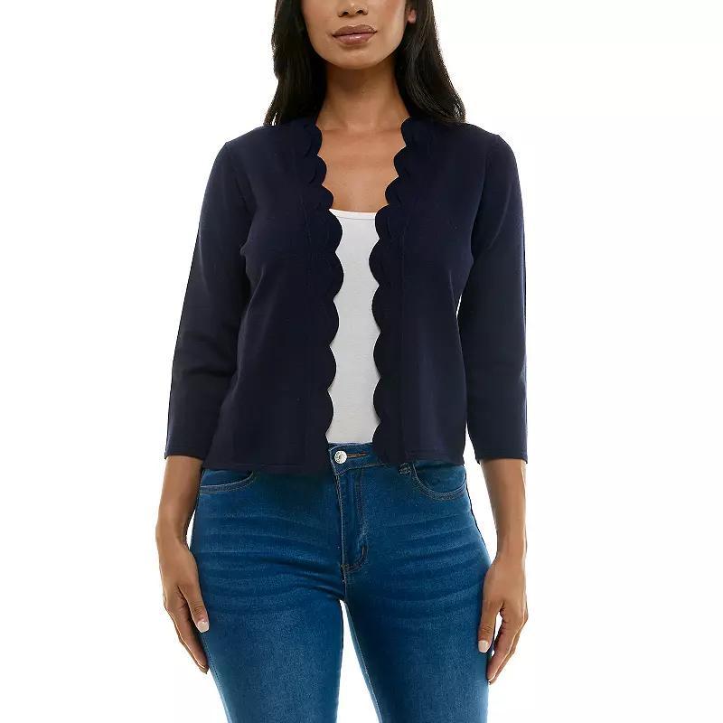 Womens Nina Leonard Scallop Hem Bolero Cardigan Product Image