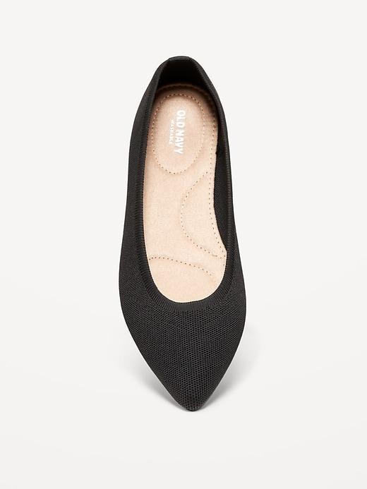 Soft-Knit Pointed-Toe Ballet Flats Product Image