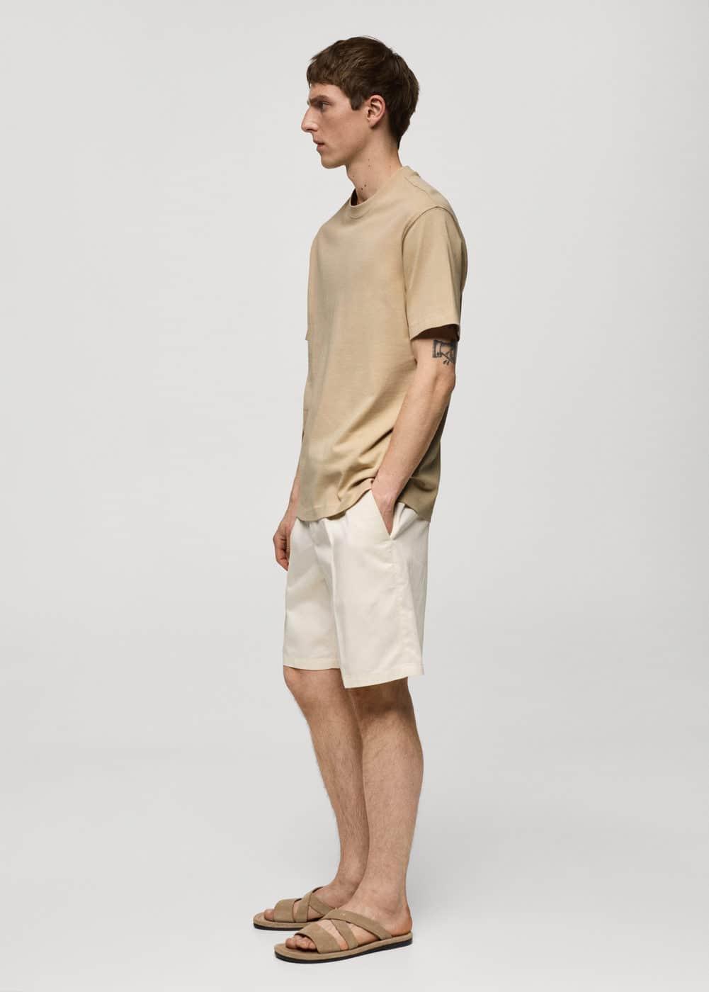 MANGO MAN - Basic 100% cotton relaxed-fit t-shirt beigeMen Product Image