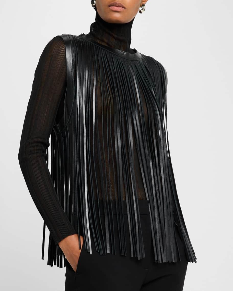 Leather Fringe Top Product Image