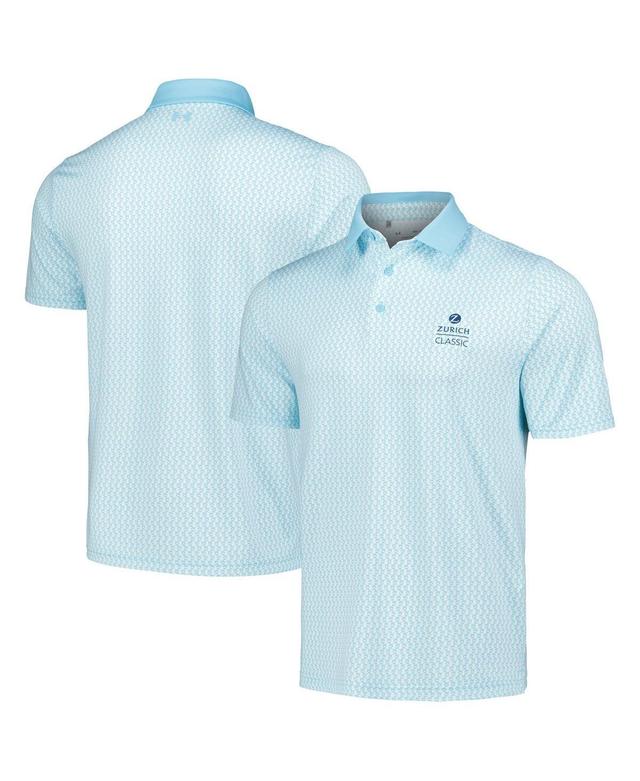 Under Armour Mens White the Zurich Classic Playoff 3.0 Crane Print Polo - White, Light Blue Product Image