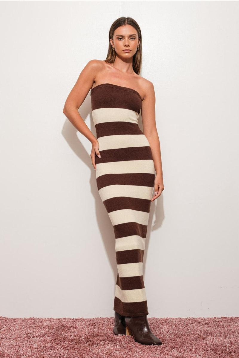 Striped Knit Dress Product Image