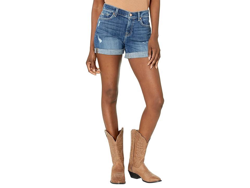 7 For All Mankind Mid Roll Shorts in Broken Twill Vanity (Broken Twill Vanity) Women's Shorts Product Image