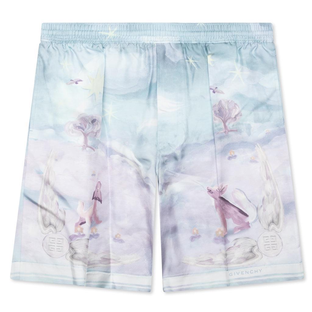 Printed Bermuda Silk Shorts - Multicolored Male Product Image