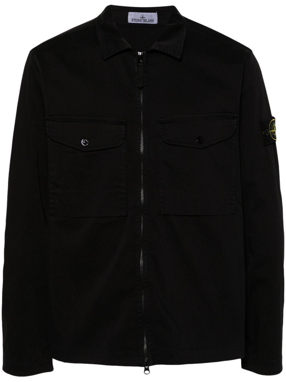 STONE ISLAND Compass-badge Gabardine Jacket In Black Product Image