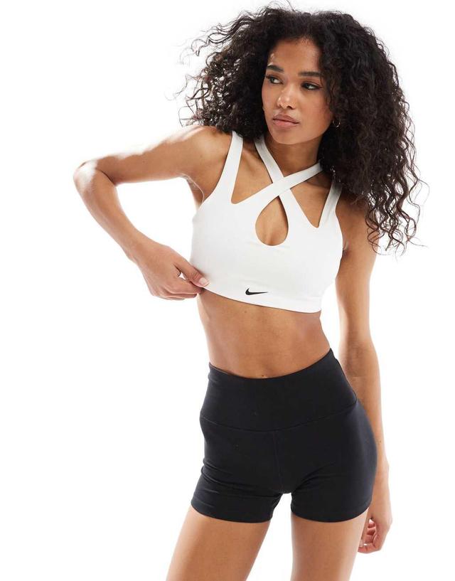 Nike Training Indy freestyle light support sports bra in white Product Image