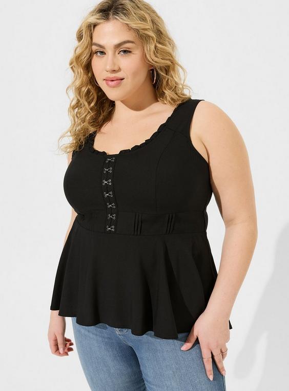 Babydoll Washable Challis Corset Sleeveless Top Product Image