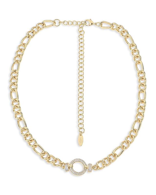 Ettika Eternity Crystal Circle Chain Link Necklace Product Image