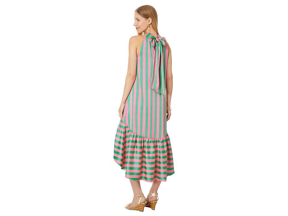 Lilly Pulitzer Steph High - Low Halter Maxi (Roxie X Spearmint Wide Stripe) Women's Dress Product Image