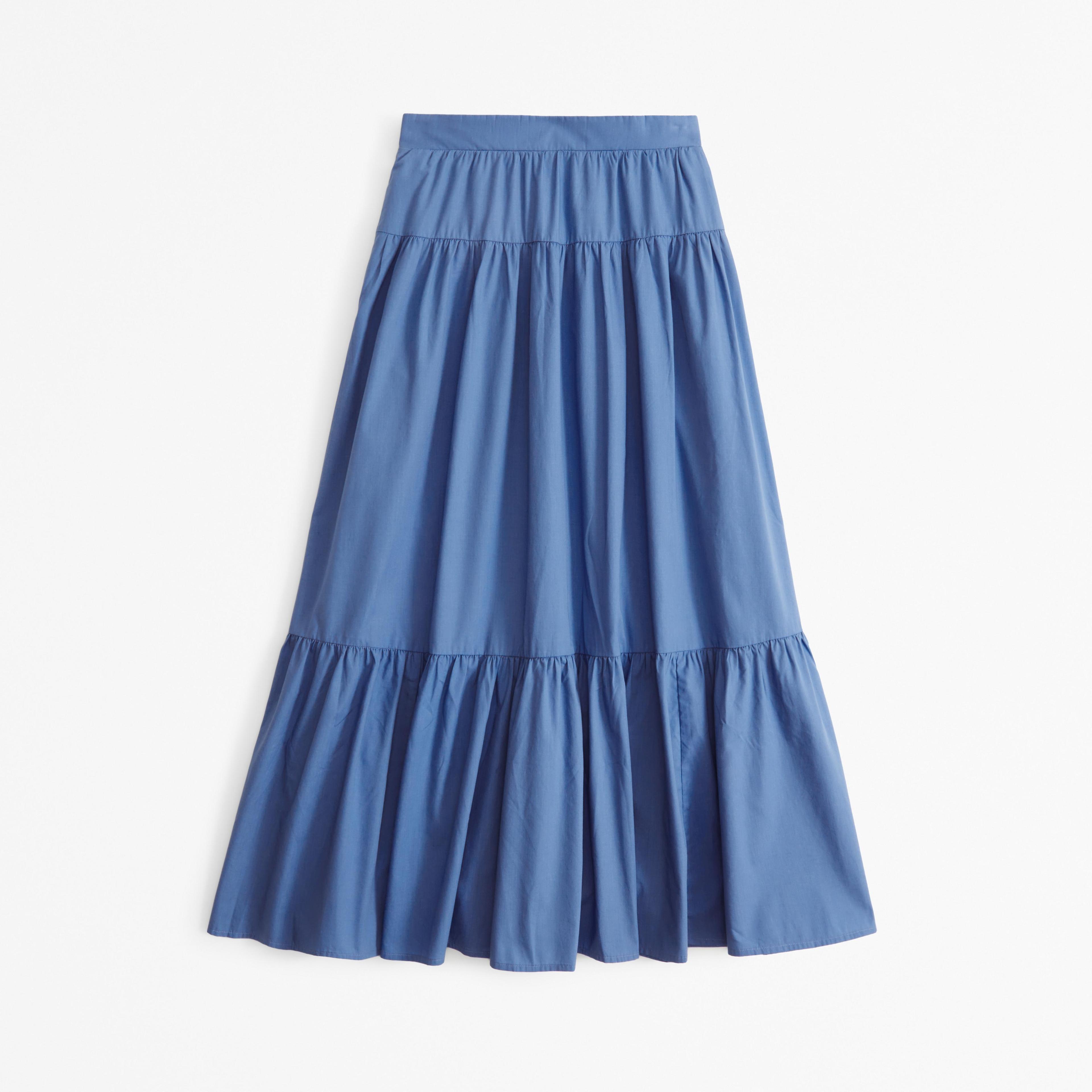 Poplin Tiered Maxi Skirt Product Image