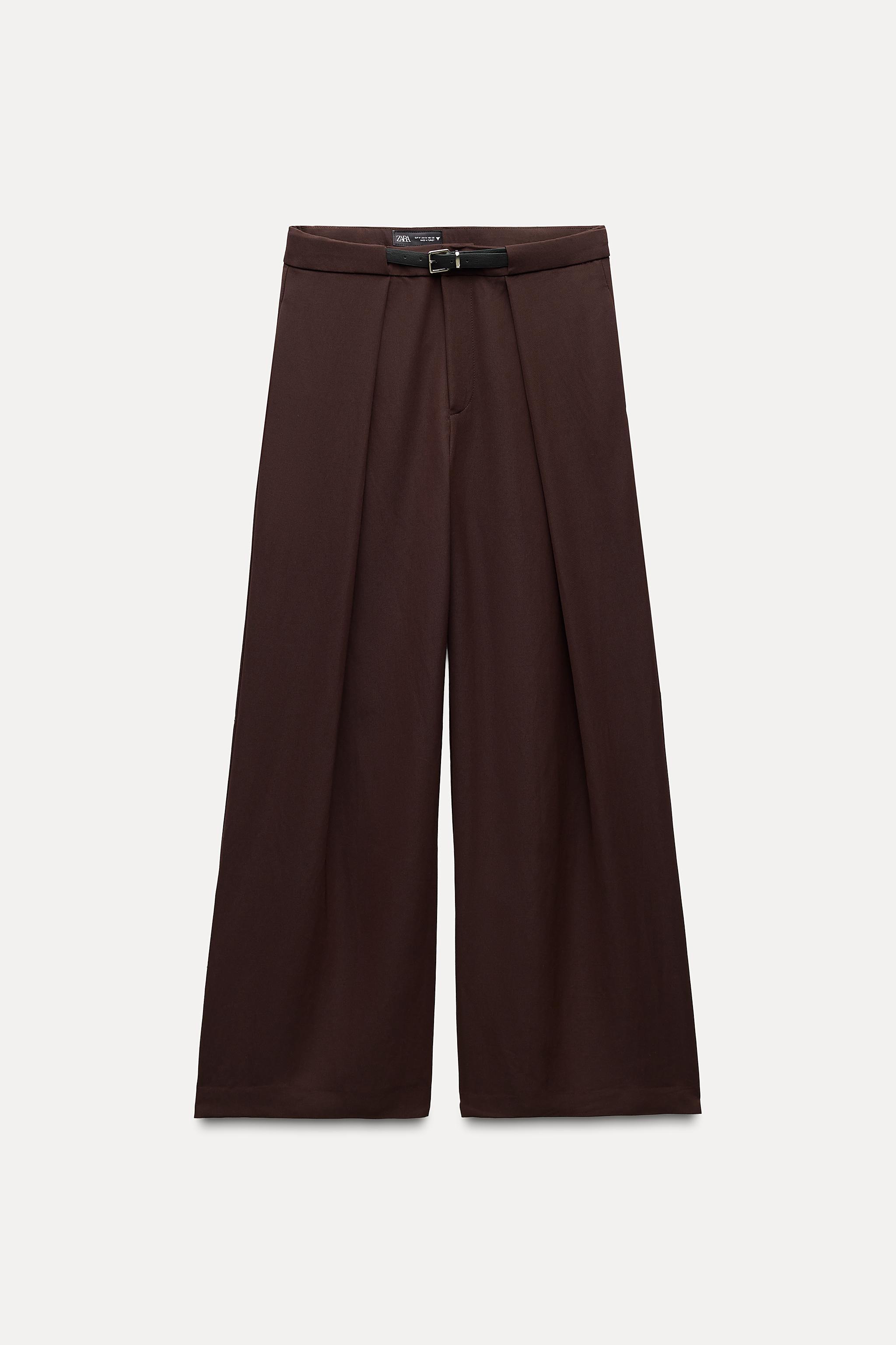 PLEATED PANTS WITH BELT Product Image