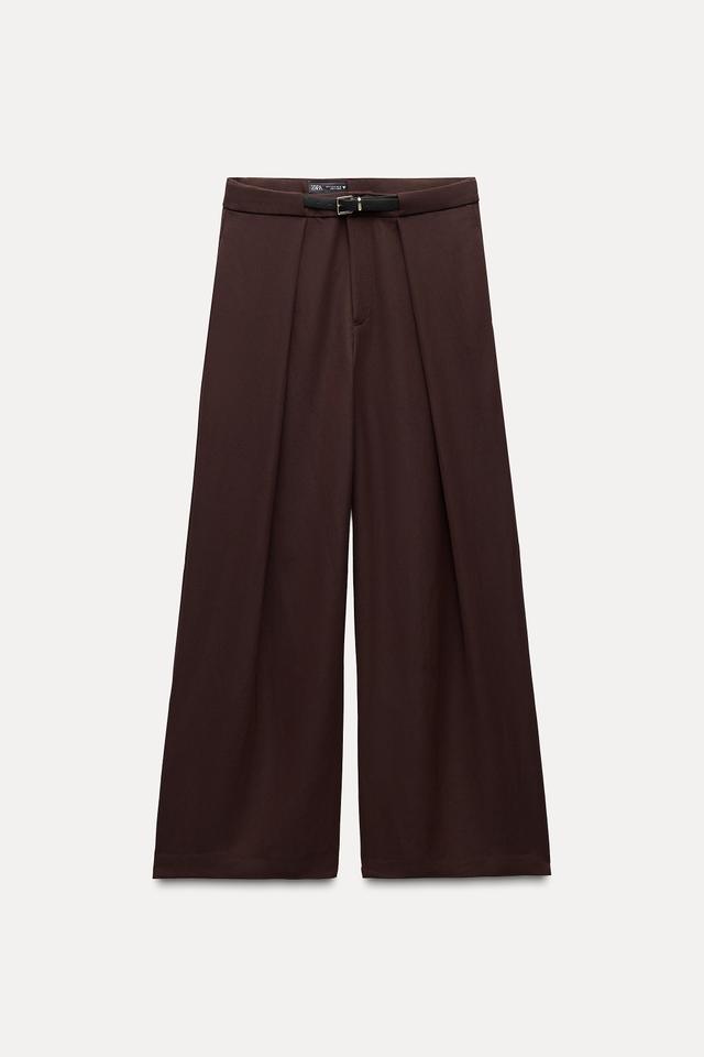 PLEATED PANTS WITH BELT Product Image