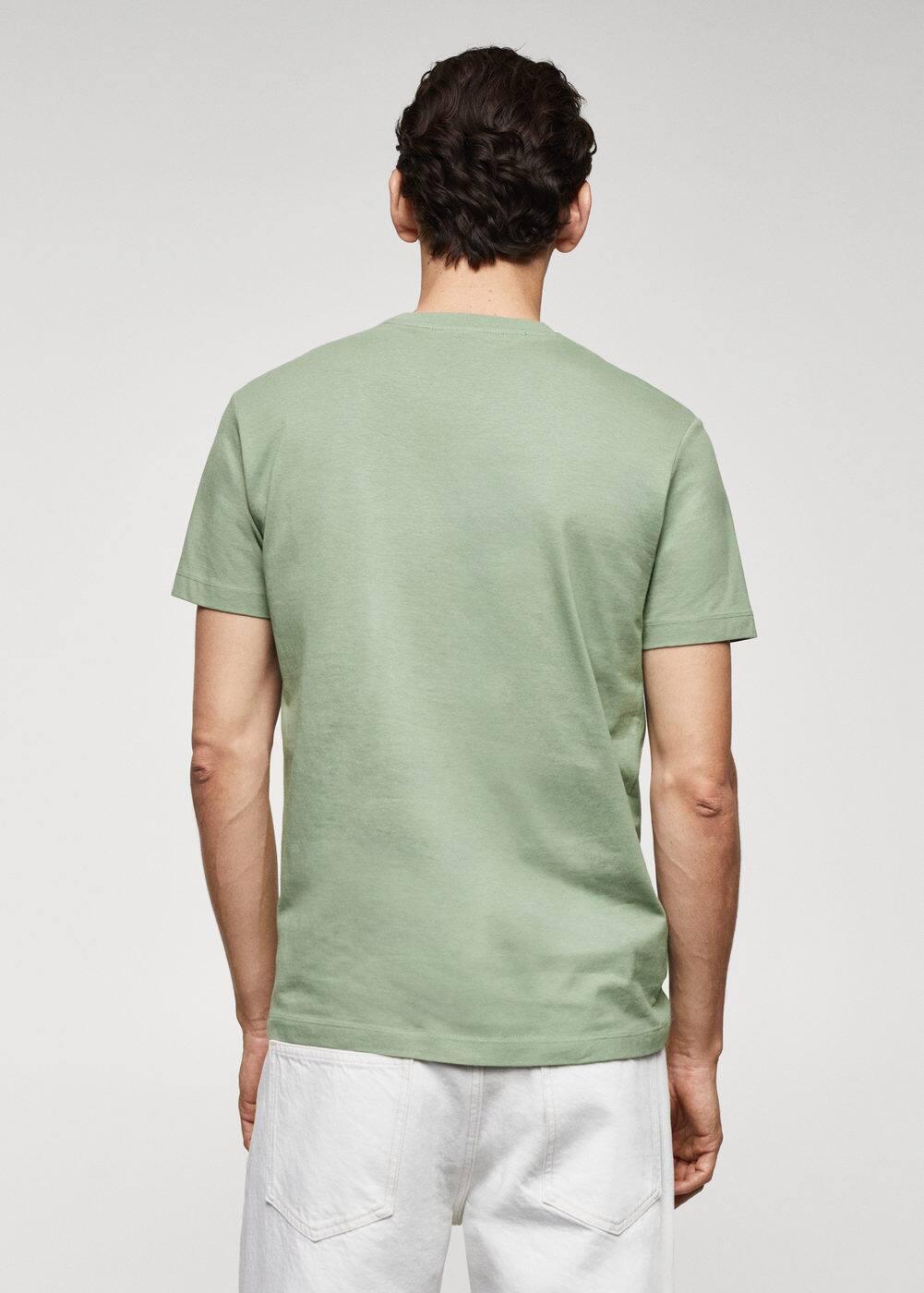 MANGO MAN - Basic cotton stretch T-shirt greenMen Product Image