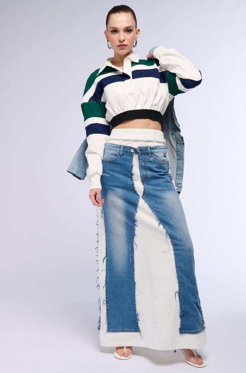 MYLAH CROPPED COLLARED LONG SLEEVE SHIRT Product Image