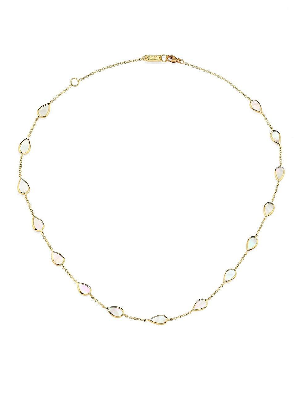 Womens Polished Rock Candy 18K Yellow Gold & Mother-Of-Pearl Multi-Station Necklace Product Image