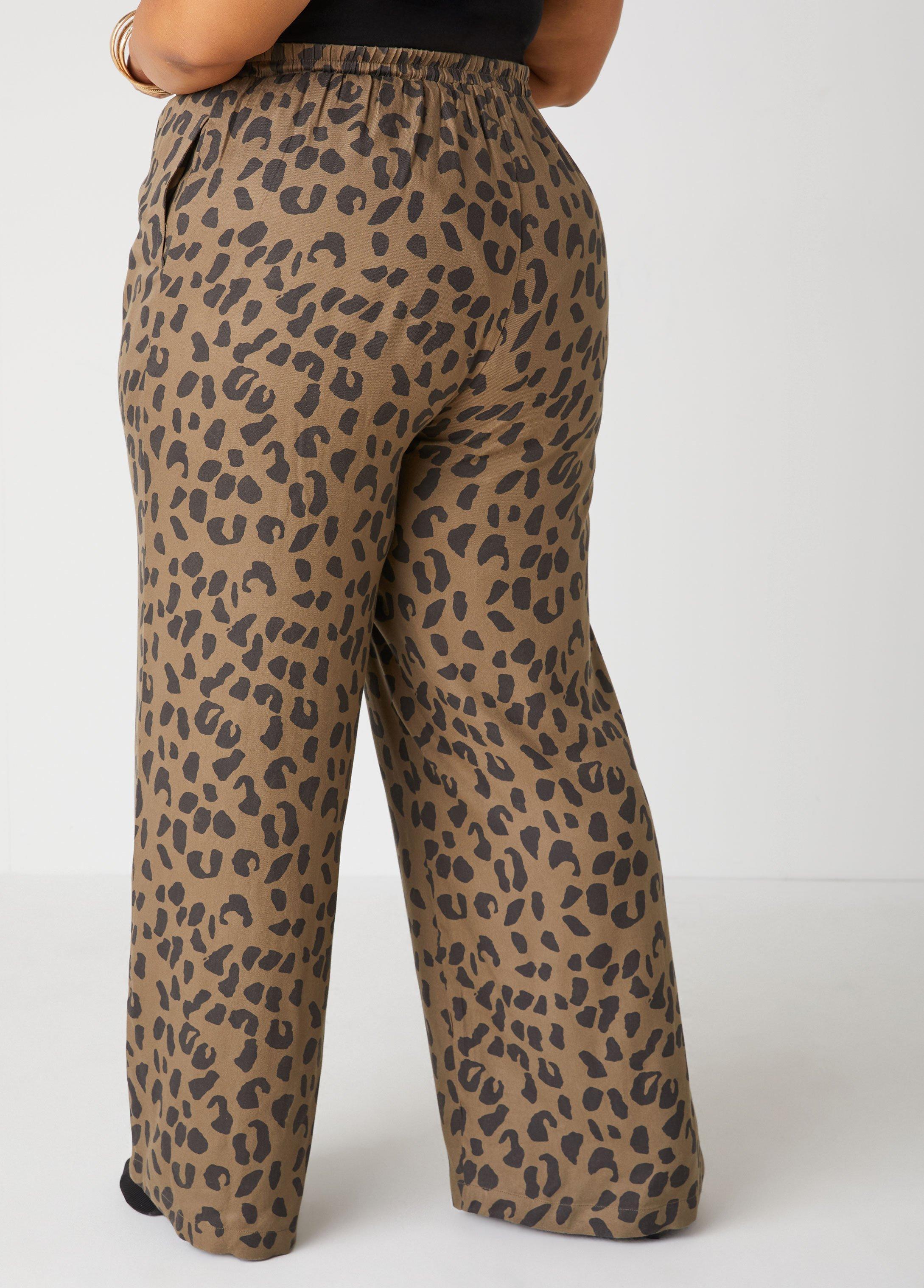 Animal Print Wide Leg Pants Product Image