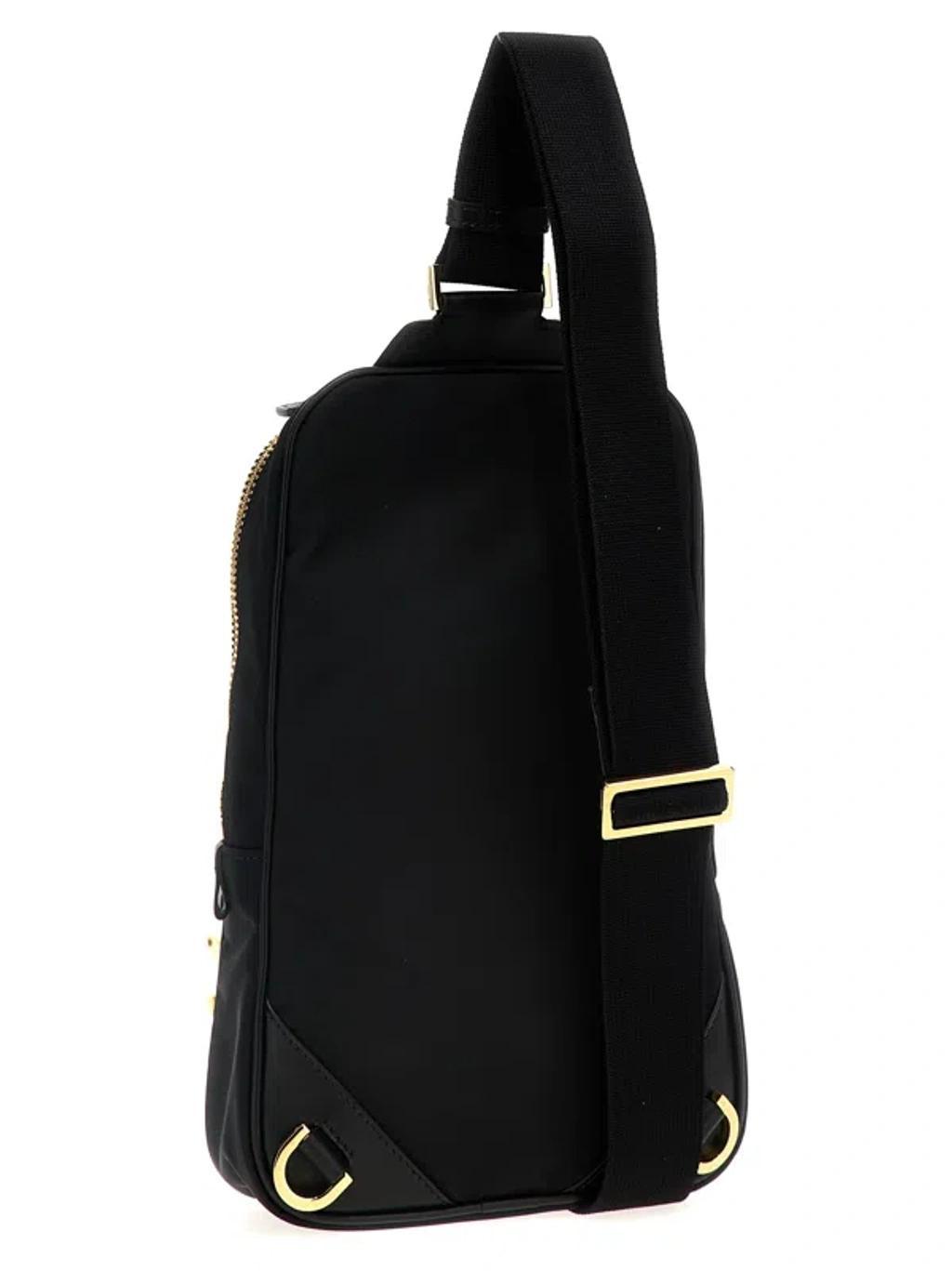 Logo Nylon Shoulder Strap Crossbody Bags Black Product Image