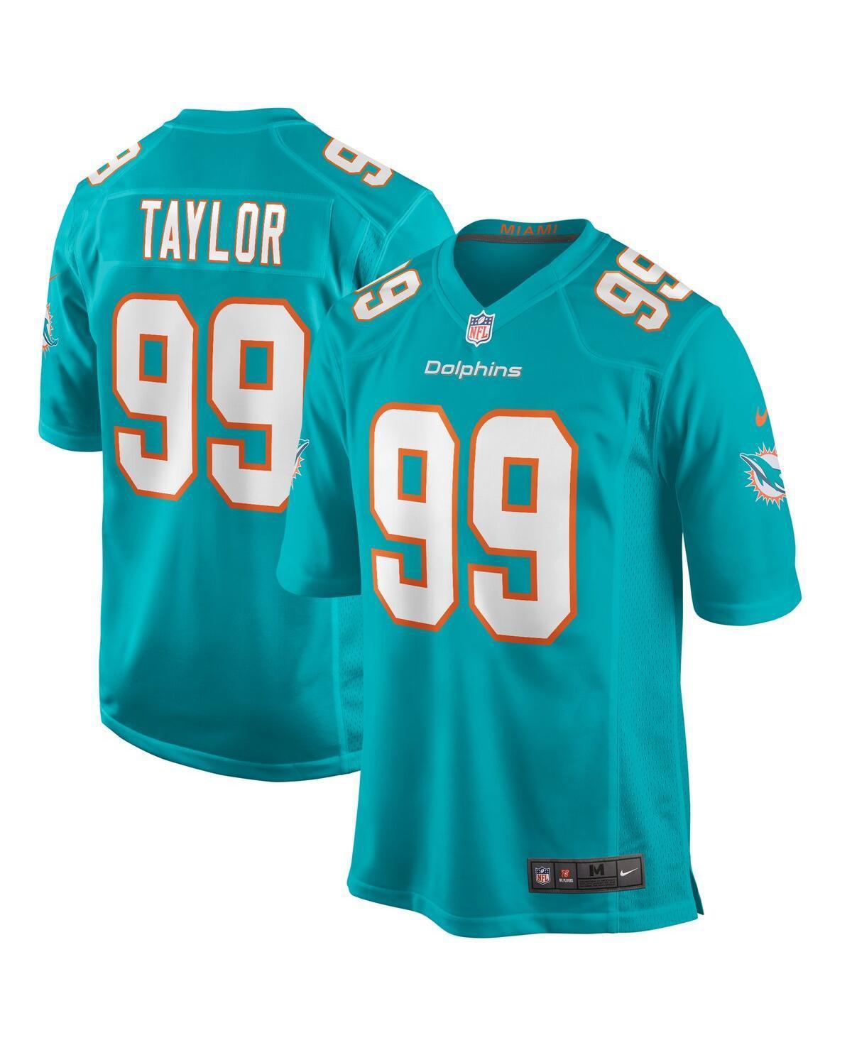 Mens Nike Jason Taylor Aqua Miami Dolphins Game Retired Player Jersey - Aqua Product Image