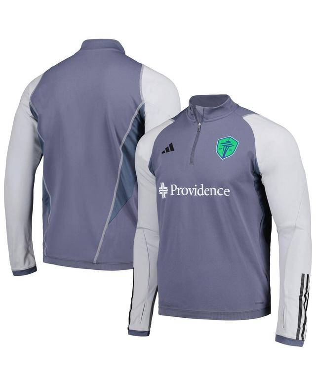 Mens adidas Gray Seattle Sounders FC 2024 On-Field AEROREADY Quarter-Zip Training Top Product Image